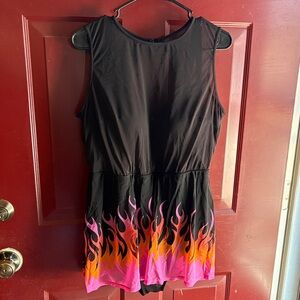 Torrid pink flames swim dress